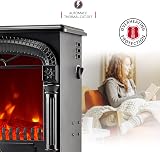 NETTA Electric Fireplace Stove Heater with Log Fire Effect Arch Design 1750W view 4