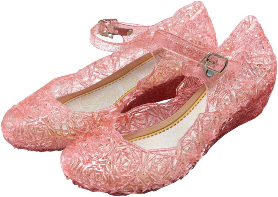 Vokamara Princess Girls Sandals Jelly Mary Jane Dance Party Cosplay Shoes for Kids Toddler