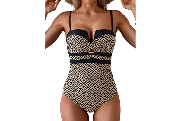 Eomenie slimming one piece swimwear with double-lined torso