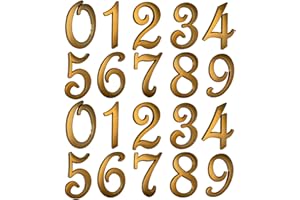 HOPEWAN 3 Inch Gold House Numbers Stickers for Mailbox Apartment Hotel Office Room Door Address Sign Home Business Decoration Project. (Gold)