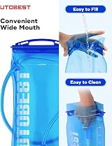 UTOBEST Hydration Bladder 1L 1.5L 2L 3L BPA Free Leak Proof Water Reservoir view 6
