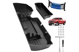 Mixsuper Liner Under Seat Storage for 2019-2026 Chevy Silverado 1500/GM Sierra 1500 & 2020-2025 Silverado/Sierra 2500HD/3500HD, ABS 6PCS Kit with Mesh Pocket & Inner Bin, Silverado Accessories Black