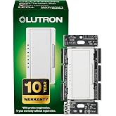 Lutron Maestro LED+ Dimmer Switch, Tap Dimmer, Single Pole/3-way | For Dimmable LEDs, flicker-free dimming, broad compatibility, easy install, no neutral required, MACL-153M-WH, White