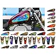 Motorcycle Gas Tank Decals/Sets - for Harley Davidson Sportster Honda Shadow Suzuki Kawasaki Indian Yamaha (Old School Tie Dyed - 2pc Side Tank Decals)