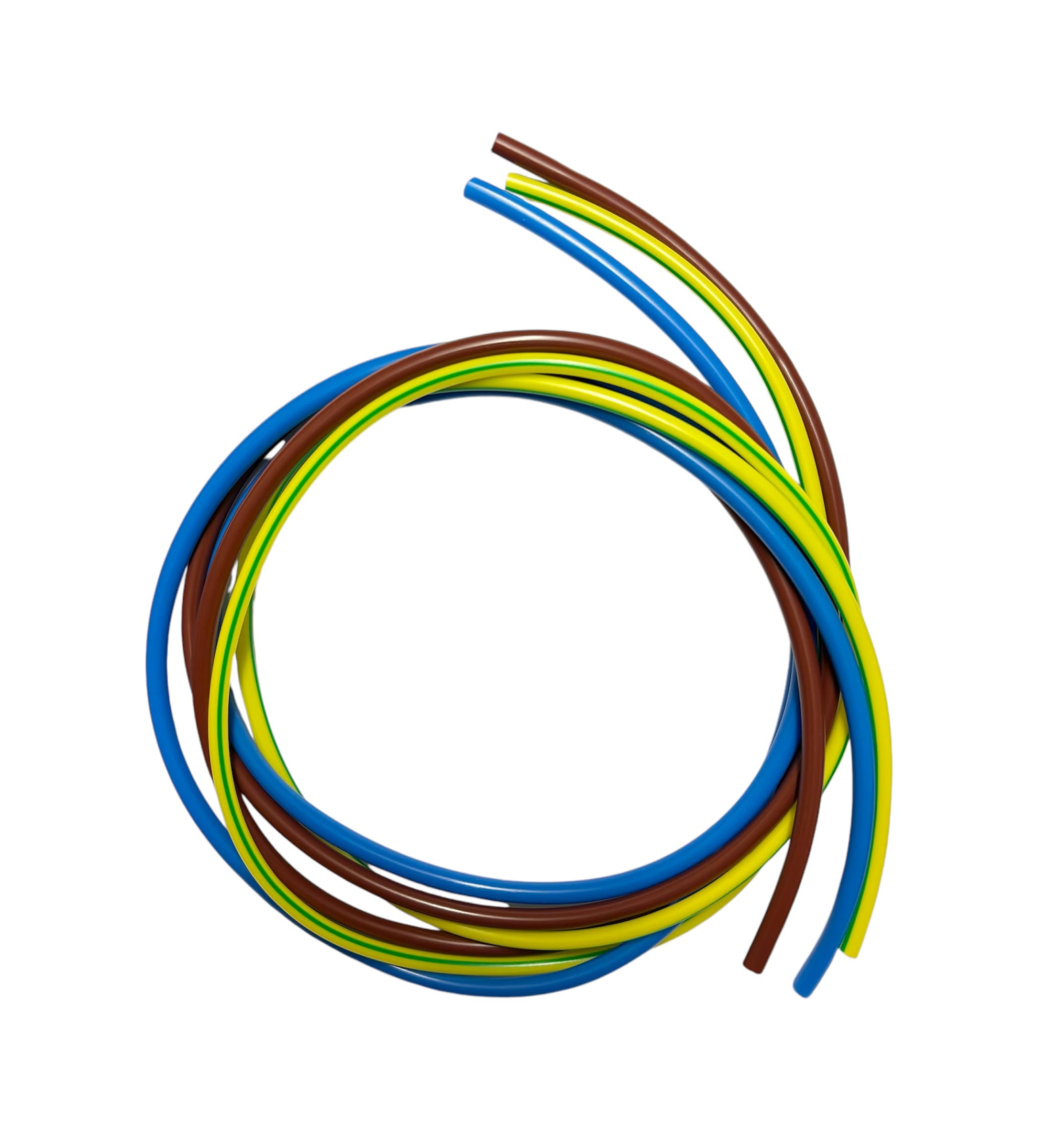 Mixed 4mm PVC Wire Sleeving - Brown, Blue, Green/Yellow (1 Metre Each) - Electrical Sleeving