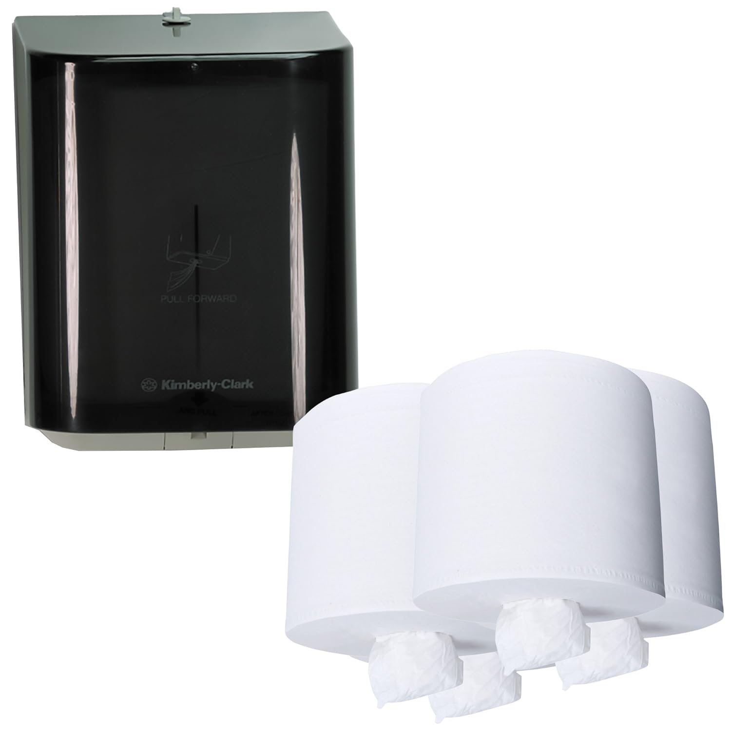 Kimberly Clark Center Pull Paper Towel Dispenser (Grey) with 4 Rolls of