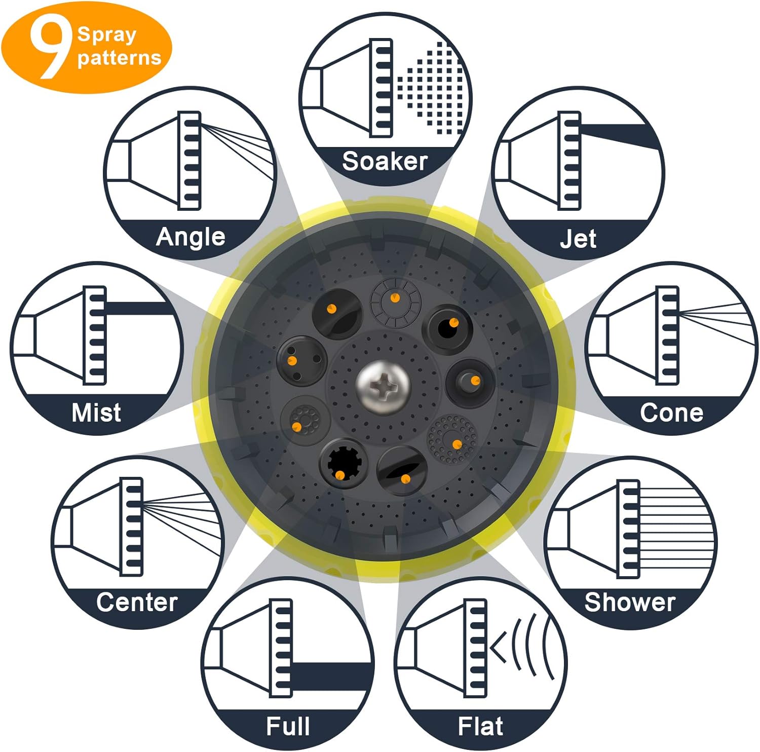 Aterod Expandable Garden Hose, 50ft Strongest Flexible Water Hose, 9 Functions Sprayer with Double Latex Core, 3/4" Solid Brass Fittings, Extra Strength Fabric - Upgraded Lightweight Expanding Hose : Garden & Outdoor