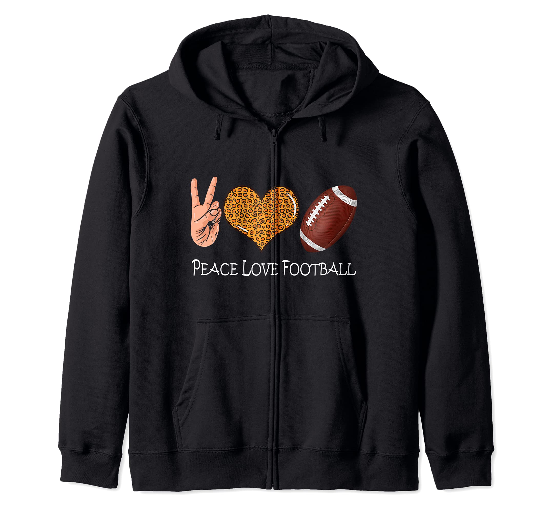 Peace Love Football - American Football Peace Love Zip Hoodie