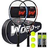 Adult 2 Player Tennis Racket Perfect for Beginner and Professional Players, 27” Speed Tennis Racquet Include Tennis Balls, Overgrips, Tennis Bag, Vibration Dampe, Cover