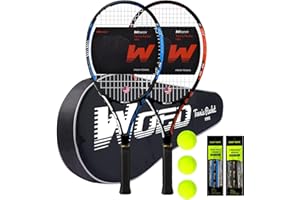 WOED BATENS Adult 2 Player Tennis Racket Perfect for Beginner and Professional Players, 27” Speed Tennis Racquet Include Tennis Balls, Overgrips, Tennis Bag, Vibration Dampe, Cover