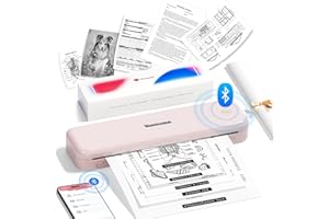 Phomemo M834 Portable Printer Wireless for Travel, Support Multi-Size Thermal Paper,Bluetooth Thermal Printer Compatible with