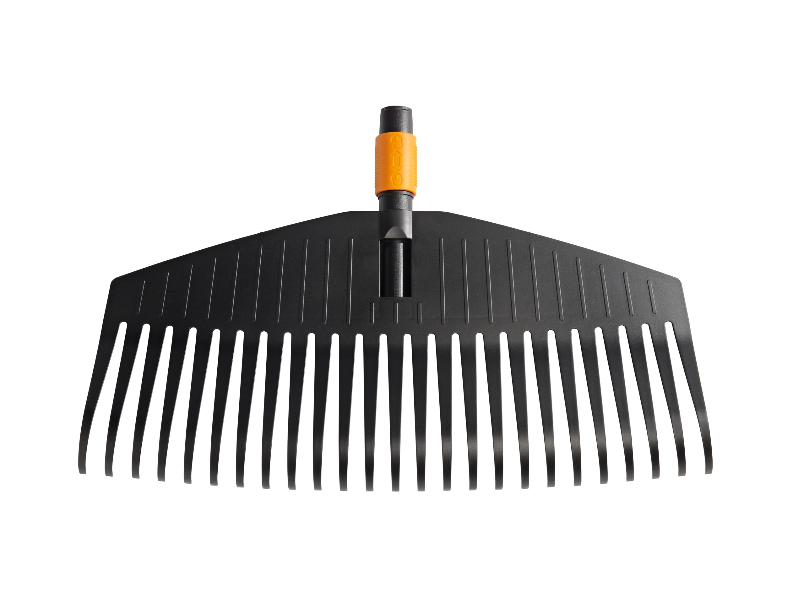 Fiskars Leaf Rake, Tool Head, 25 Tines, Width: 50 cm, Plastic Tines, Black/Orange, QuikFit, 1000642
