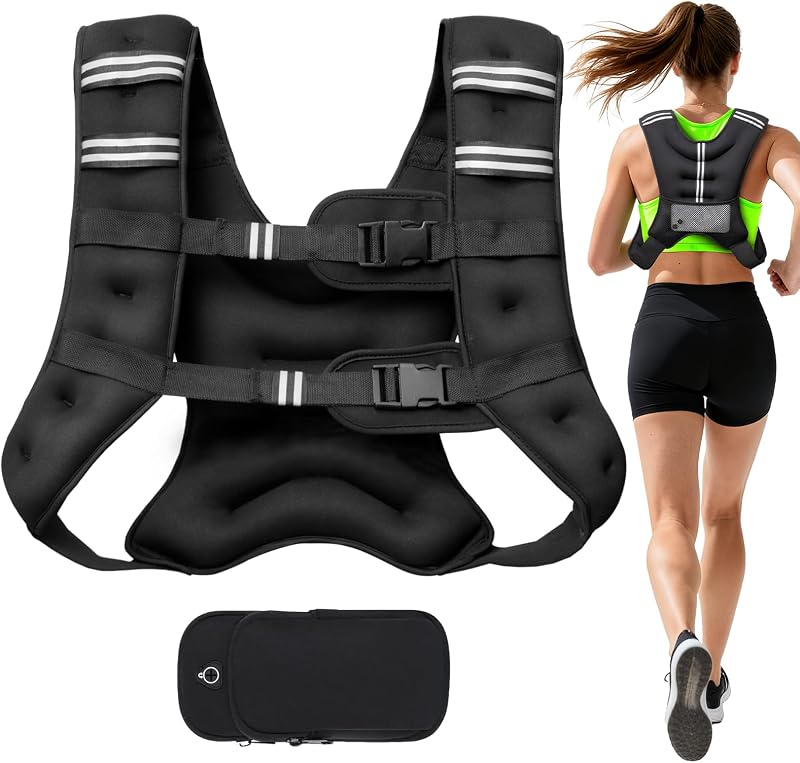Weight Vest for Strength Training, Chest Size Adjustable, Practical Bag, Filled with Iron Sand, Ideal for Gym Workouts, Yoga Training and Aerobic Exercises (12lb/5.5kg)
