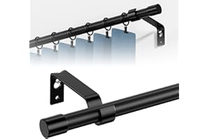 Curtain Rods 24 to 48 inches, 5/8 inch Diameter Metal Standard Drapery Rod Set with Bracket, Heavy Duty Adjustable Curtain Ro