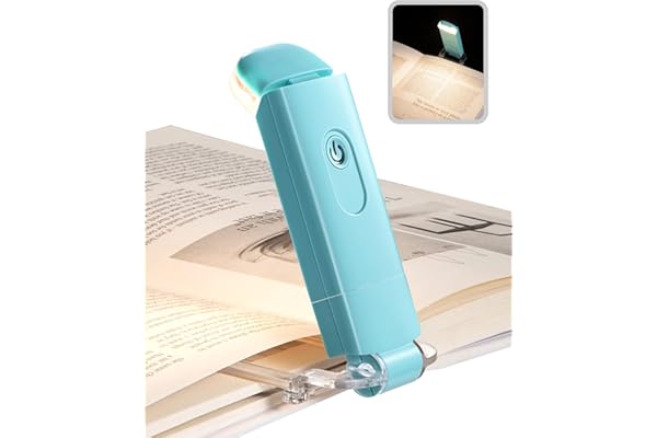 DEWENWILS USB Rechargeable Book Light for Reading in Bed, LED Book Reading Lights with Clip, Perfect for Bookworms, Kids, Warm White, Brightness Adjustable (Blue)