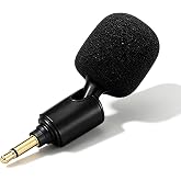 SEYUGOPTI 3.5mm Mini 2-Pole Omnidirectional Mic | 90&deg;Flexible Condenser Microphone for Meeting Teacher's Lecture Live, Noise Cancelling Small Mi, Plug and Play