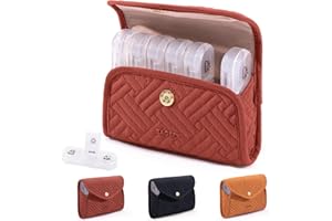 BAGSFY Weekly Pill Organizer 3 Times a Day in a Cute Fabric Pill Case, Medicine Pill Organizer, Pill Box, Portable Travel Pill Case, Pill Container for Medication, Vitamins, Fish Oils, Supplements