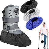 Mepase 12 Pieces Fracture Walking Boot Cover, Reusable Waterproof Non-Skid Foot Brace Cover for Walking Boot Cast Rain, Black Gray Blue(12.6 x 4.72 Inches)