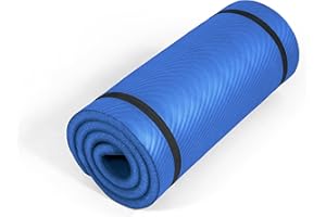 Tone Fitness Premium Extra Thick 1-Inch High Density Exercise Mat with Carry Strap – Non-Slip Workout, Pilates, and Yoga Mat 