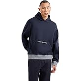 Armani Exchange mens Textured Logo Stretch Bonded Cotton Hooded Sweatshirt