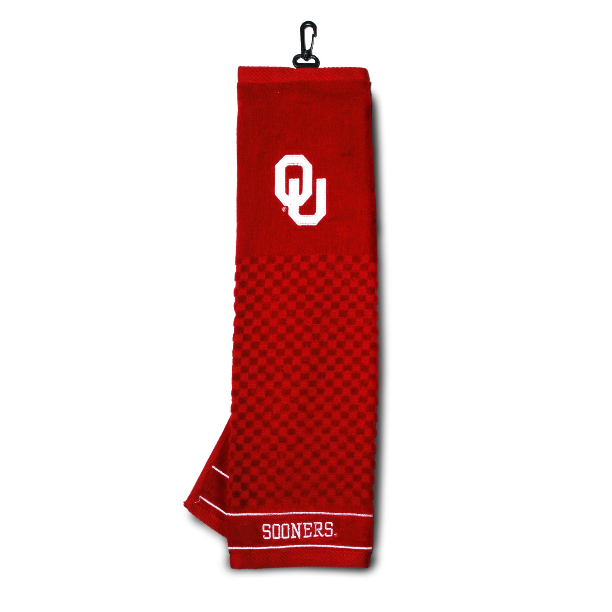 Team Golf NCAA Oklahoma Sooners Embroidered Golf Towel Embroidered Golf Towel, Checkered Scrubber Design, Embroidered Logo