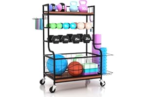 Likein Weight Rack for Dumbbells,Yoga Mat Storage Rack,Home Gym Storage for Dumbbells Kettlebells Foam Roller and Resistance Bands,Workout Storage Organizer