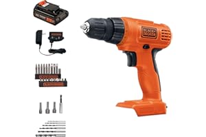 BLACK+DECKER 20V MAX POWERCONNECT Power Drill Cordless Drill Driver Electric Screwdriver with 30 Piece Bit Set and Drivers Kit, Battery and Charger Included (LD120VA)