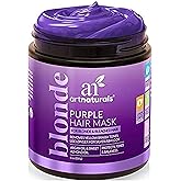 Artnaturals Purple Hair Mask for Blonde, Silver & Platinum Hair - Removes Yellow Brassy Color, Repairs Dry & Bleached Hair - Deep Conditioning Treatment Hair Moisturizer - Sulfate Free (8 Oz/226g)