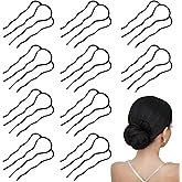 10 Pieces Hair Side Combs Metal Hair Fork Clip French Twist Comb Updo Hair Stick, U-Shape Teeth Styling Tools Messy Bun Maker Vintage Hairstyle Hair Pins Hair Accessories for Women and Girls
