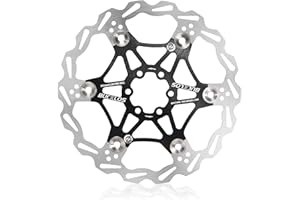 BUCKLOS 160mm 180mm 203mm Floating Disc Brake Rotor, Stainless Steel MTB Brakes Rotors with 6PC Bolts, Ultra-light Floating Disc Rotor fit Mountain Bike Road Bikes BMX（Black、Red）