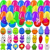 24 Pcs Easter Eggs with Mochi Squishy Toys for Kids Easter Eggs Hunt, Cute Easter Toys for Easter Basket Stuffers, Basket Filler, Easter Party Favor