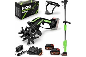 2026 New 24V 2 in 1 Cordless Tiller and Cultivator with Extension Pole,Cordless Tiller Cultivator,Handheld Tiller and Hand He