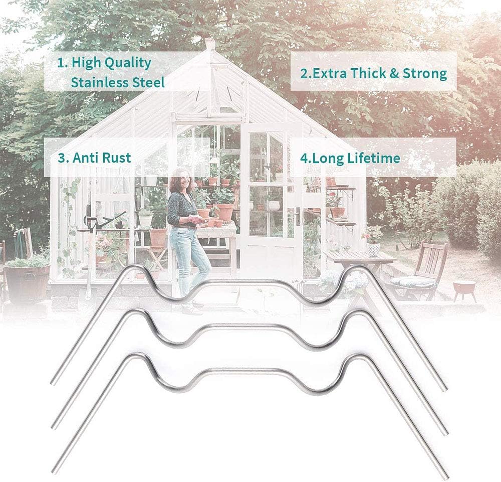 kangji 50 Pieces Greenhouse Glazing Clips, W Type Greenhouse Glazing