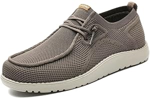 1TAZERO Wide Shoes for Men Slip On Loafers Casual Wide Width Shoes for Men Boat Deck with Arch Support Men's Diabetic Shoes