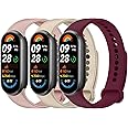 Meliya Bands Compatible with Xiaomi Smart Band 9/8, 3-Pack Soft Silicone Adjustable Sport Wrist Strap for Women & Men