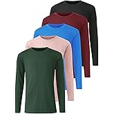 Orrstarry 5 Pack: Youth Boys Long Sleeve Shirts Dry Fit Athletic T Shirts for Teens Kids Performance Activewear Tops Tees