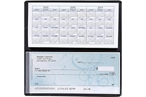 Black Checkbook Cover - Side Tear Vintage Checkbook Wallet - Minimalist Checkbook Holder - Men and Woman Checkbook Wallet for