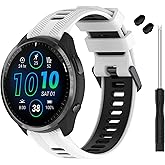 TopPerfekt Band Compatible with Garmin Forerunner 965 Watch - Soft Silicone Replacement Watch Band Strap for 965 Smart Watch for Women Men