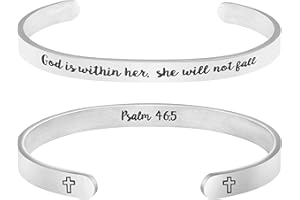 MEMGIFT 𝐂𝐡𝐫𝐢𝐬𝐭𝐢𝐚𝐧 𝐁𝐫𝐚𝐜𝐞𝐥𝐞𝐭𝐬 for 𝐖𝐨𝐦𝐞𝐧 Inspirational Gifts Bible Verse Religious Faith Jewelry Cuff Bracelet Mothers Day Christmas Birthday Jewelry for Her Mother Daughter