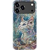 DorisMax for iPhone 17 Pro Max Case - Wireless Charging Compatible - Dual-Layer Hard Shell + Silicone Cover - Shockproof Protective Phone Case with Stylish Designs for Women - an Abstract Ragdoll Cat