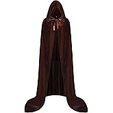 SightYoung Velvet Cloak with Hood,Velvet Cape for Men Women,Adult Halloween Witch Vampire Wizard Cosplay Cloak