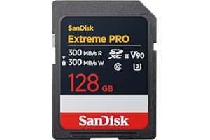 SanDisk 128GB Extreme PRO SDXC UHS-II Memory Card - Up to 300MB/s Read and Write speeds, V90, 8K, 4K UHD, SD Card - SDSDXDM-1
