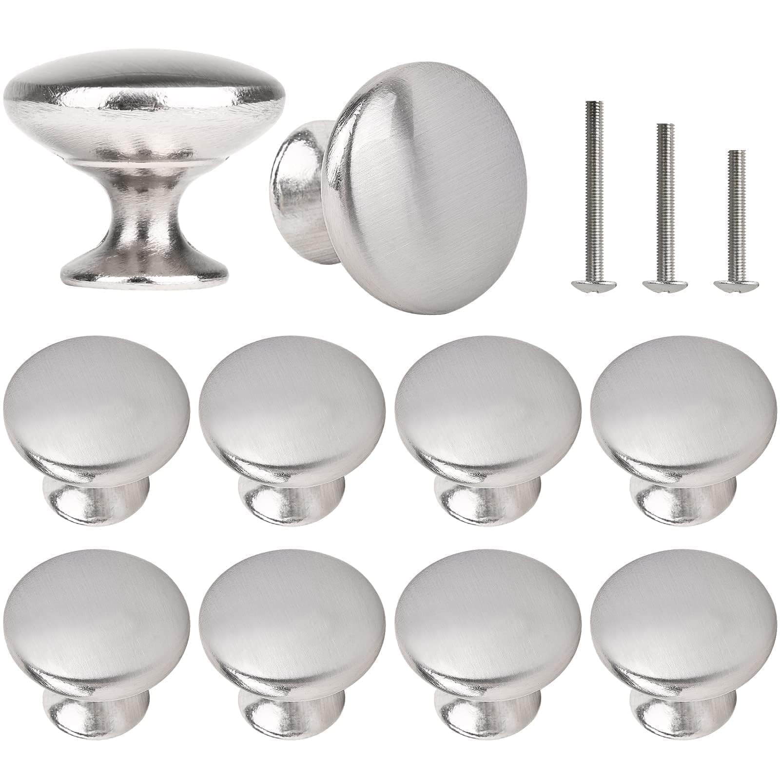 ShipeeKin 10x Satin Nickel Cabinet Knobs Door Knob for Kitchen Bathroom Modern Dresser Drawer Pull Knobs 30mm Furniture Hardware — image 1