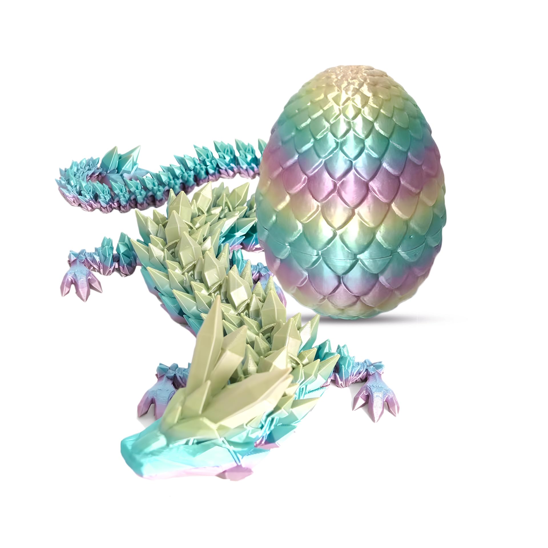 nezababy Dragon Eggs with Dragon Inside,3D Dragon,Easter Basket Stuffers,3D Print Dragon with Egg,Crystal Dragon Decoration