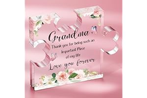 SOUHONEY Birthday Gifts for Grandma Acrylic Plaque, Grandma Birthday Gifts, Grandma Gifts from Granddaughter, Mothers Day Gifts for Grandma, Acrylic Plaque for Grandma