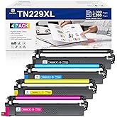TN229XL TN229 High Yield Toner Cartridge Compatible Replacement for Brother TN229XL TN-229XL TN-229XLBK C M Y TN-229 for MFC-