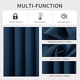 Joydeco Blackout Curtains 108 Inch Navy 2 Panels Thermal Insulated view 2