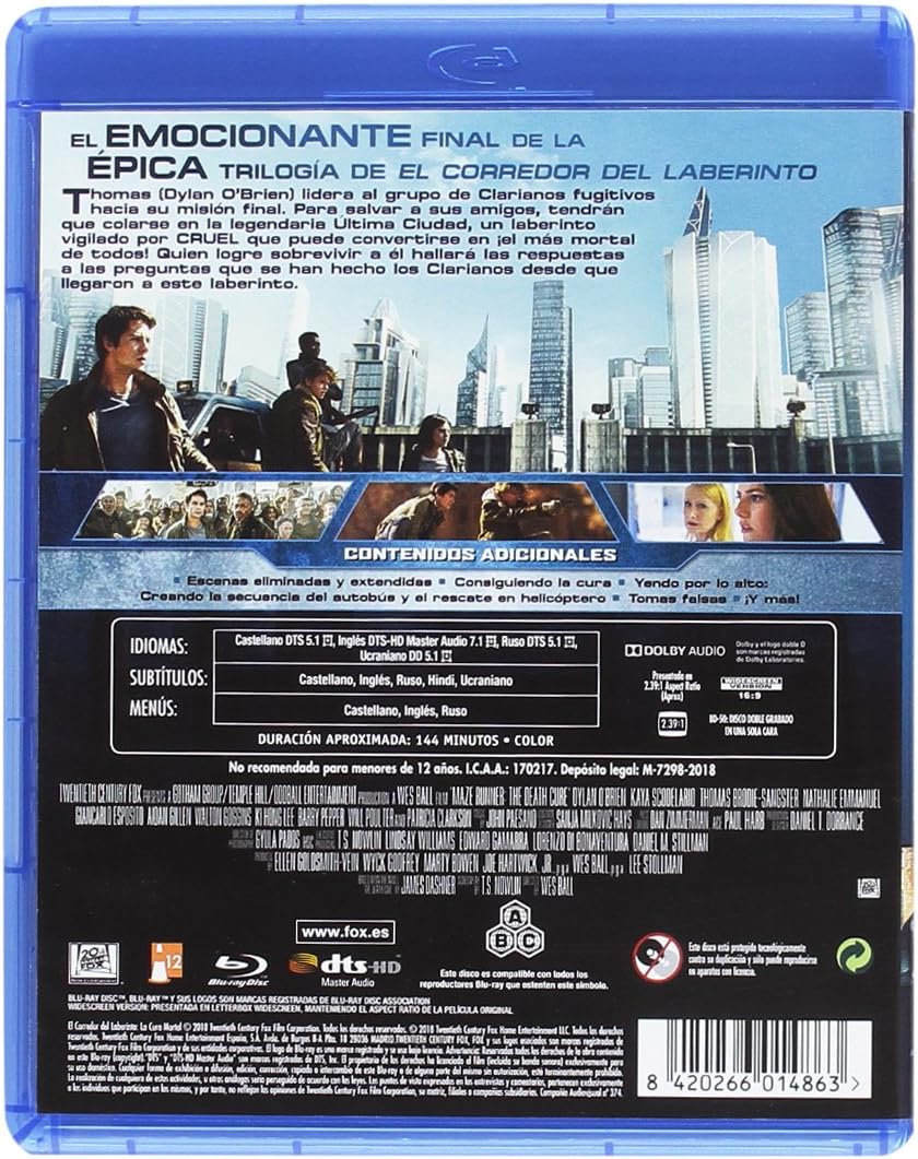 Amazon メイズ ランナー 最期の迷宮 Blu Ray 日本語有り 輸入版 Maze Runner The Death Cure 映画