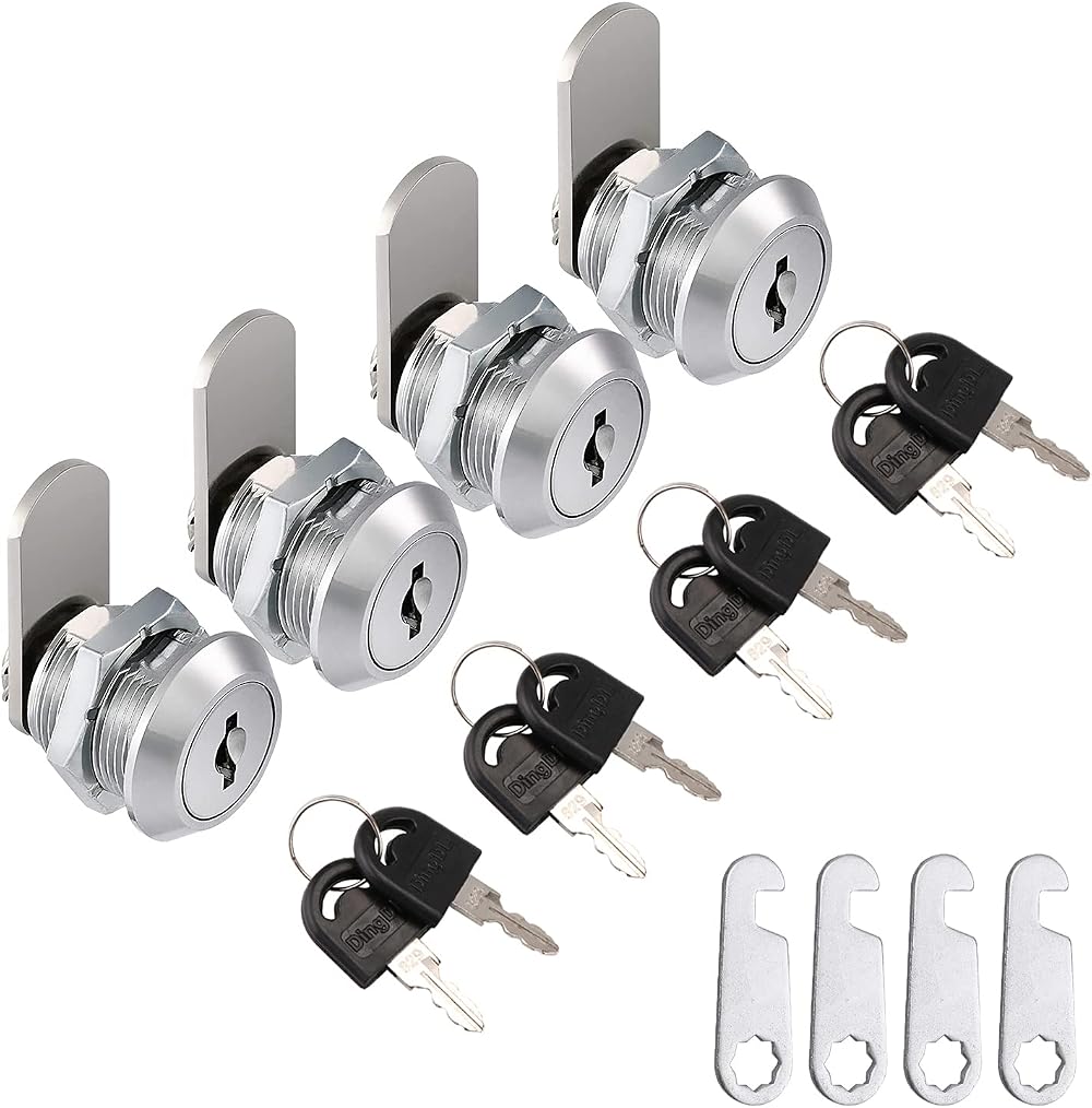 Litensh 4Pcs 16mm Mailbox Lock Cam Lock Cabinet Drawer Locker Keys