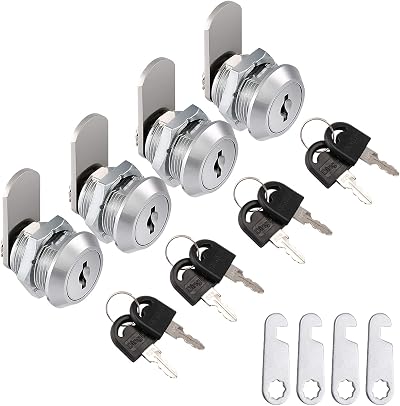 Litensh 4Pcs 16mm Mailbox Lock Cam Lock Cabinet Drawer Locker Keys